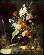 Jan Davidsz. de Heem Flower Still-life with Crucifix and Skull oil painting